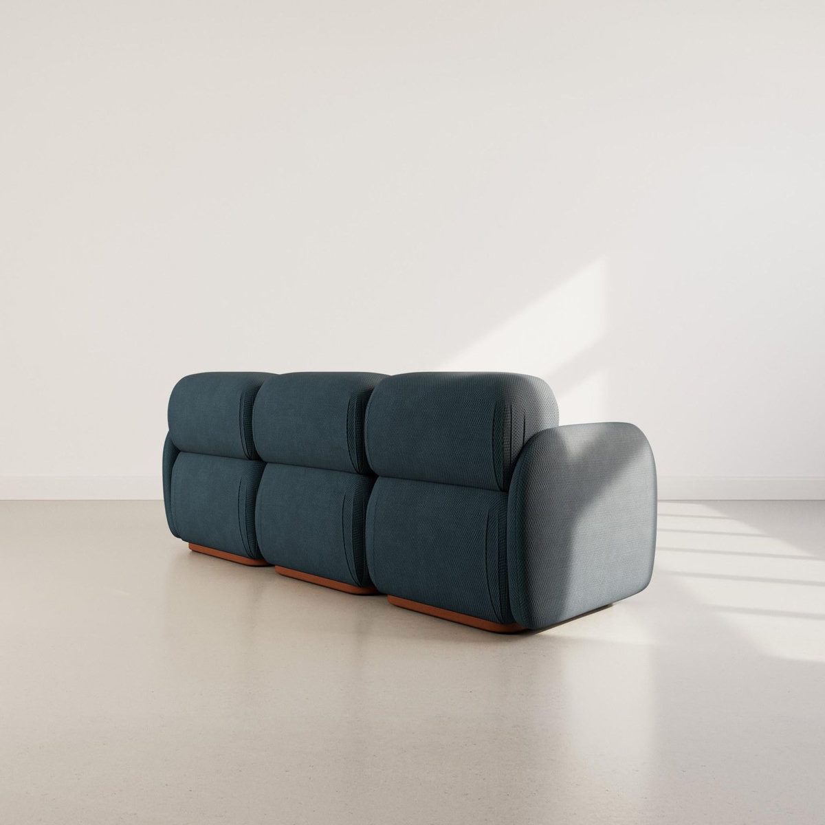 LISA DESIGN Penelope - canapé droit modulable 3 places en velours texturé