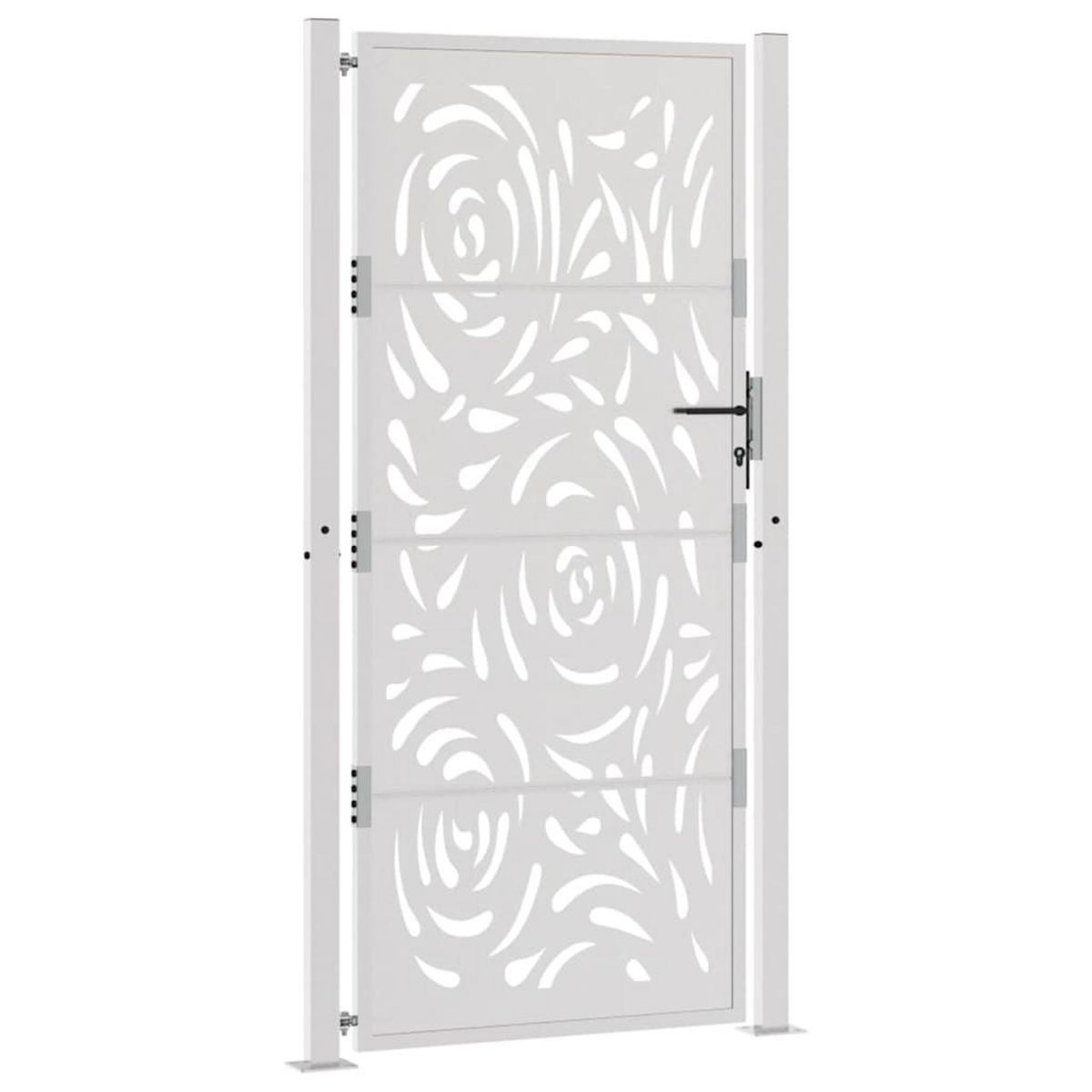 VIDAXL Porte de jardin acier resistant aux intemperies design flamme