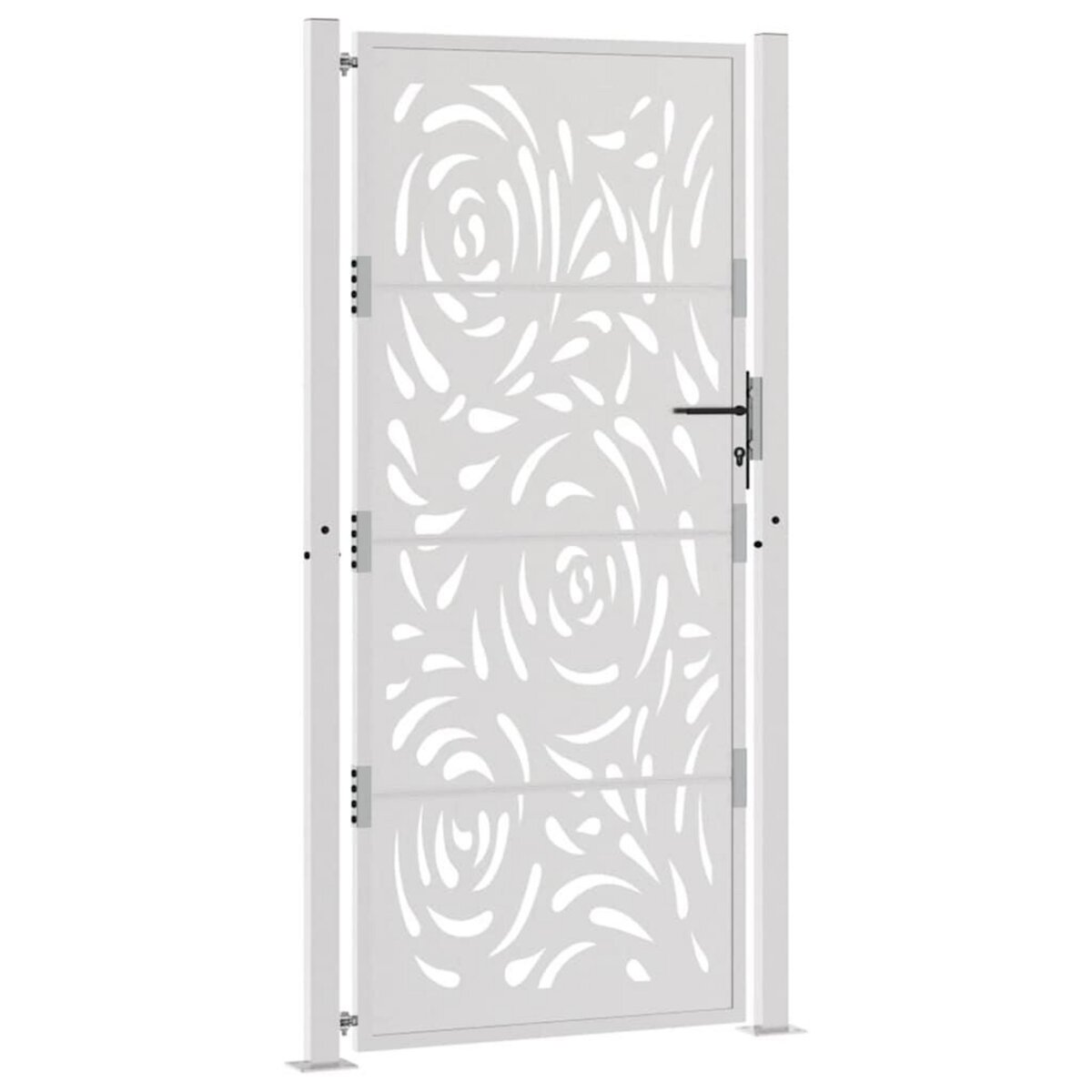 VIDAXL Porte de jardin acier resistant aux intemperies design flamme