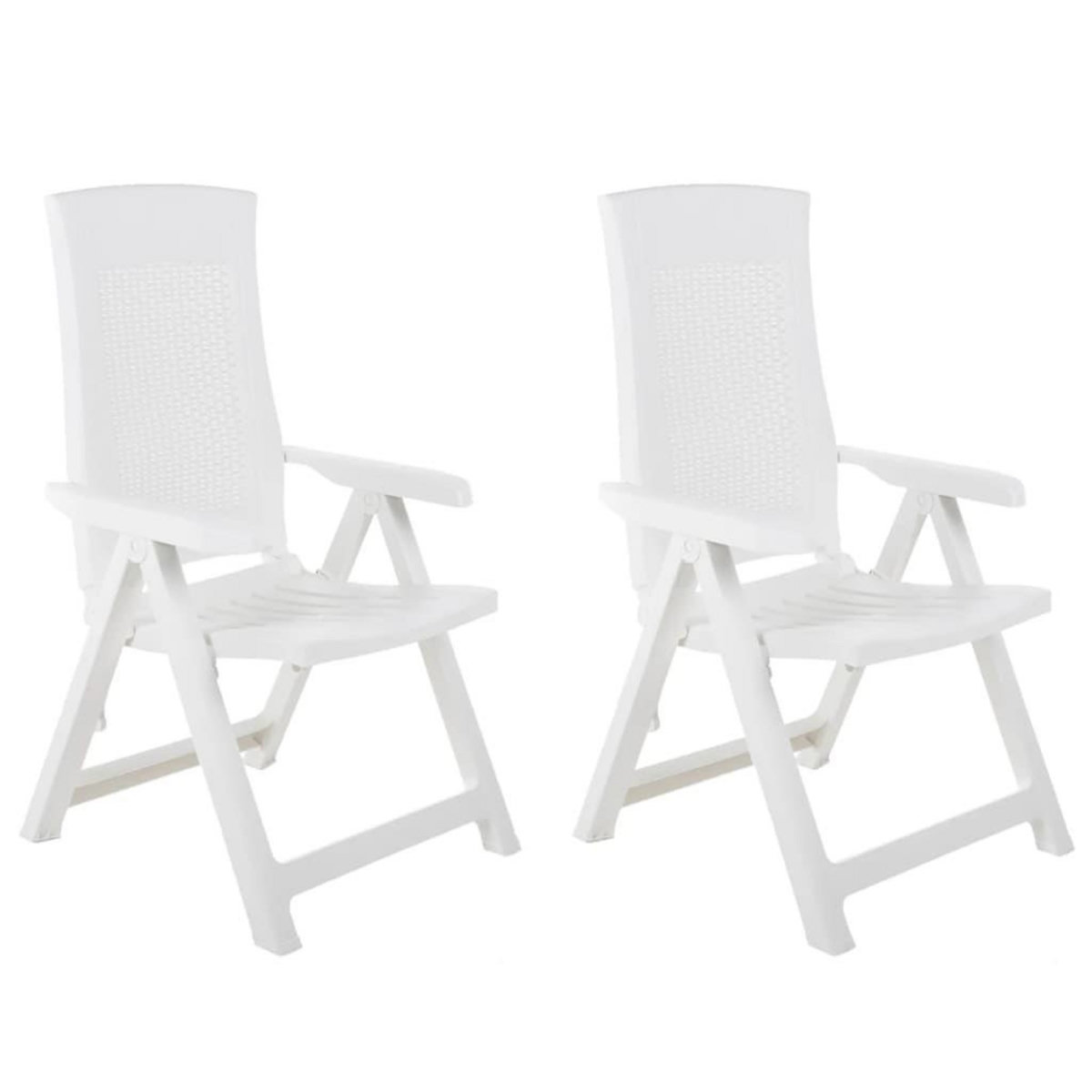 VIDAXL Chaises inclinables de jardin lot de 2 Plastique Blanc
