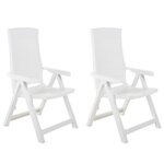 VIDAXL Chaises inclinables de jardin lot de 2 Plastique Blanc