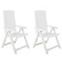 Voir la diapositive 1 : VIDAXL Chaises inclinables de jardin lot de 2 Plastique Blanc