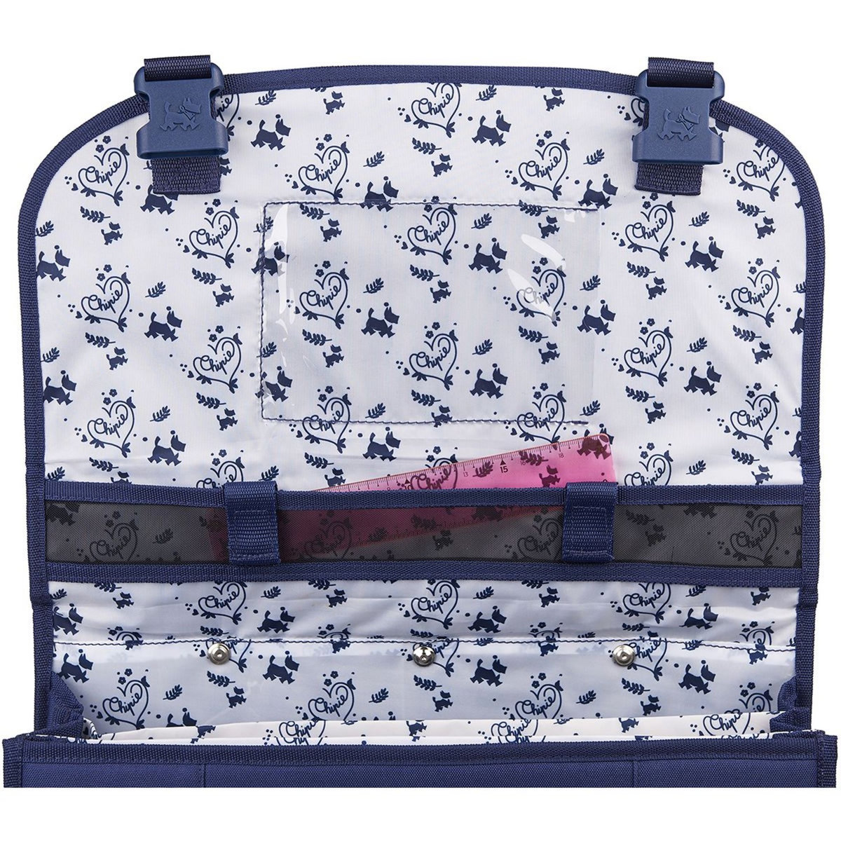 CHIPIE Cartable à roulettes 41 cm CM1/CM2 bleu motif feuilles