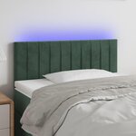 VIDAXL Tete de lit a LED Vert fonce 90x5x78/88 cm Velours
