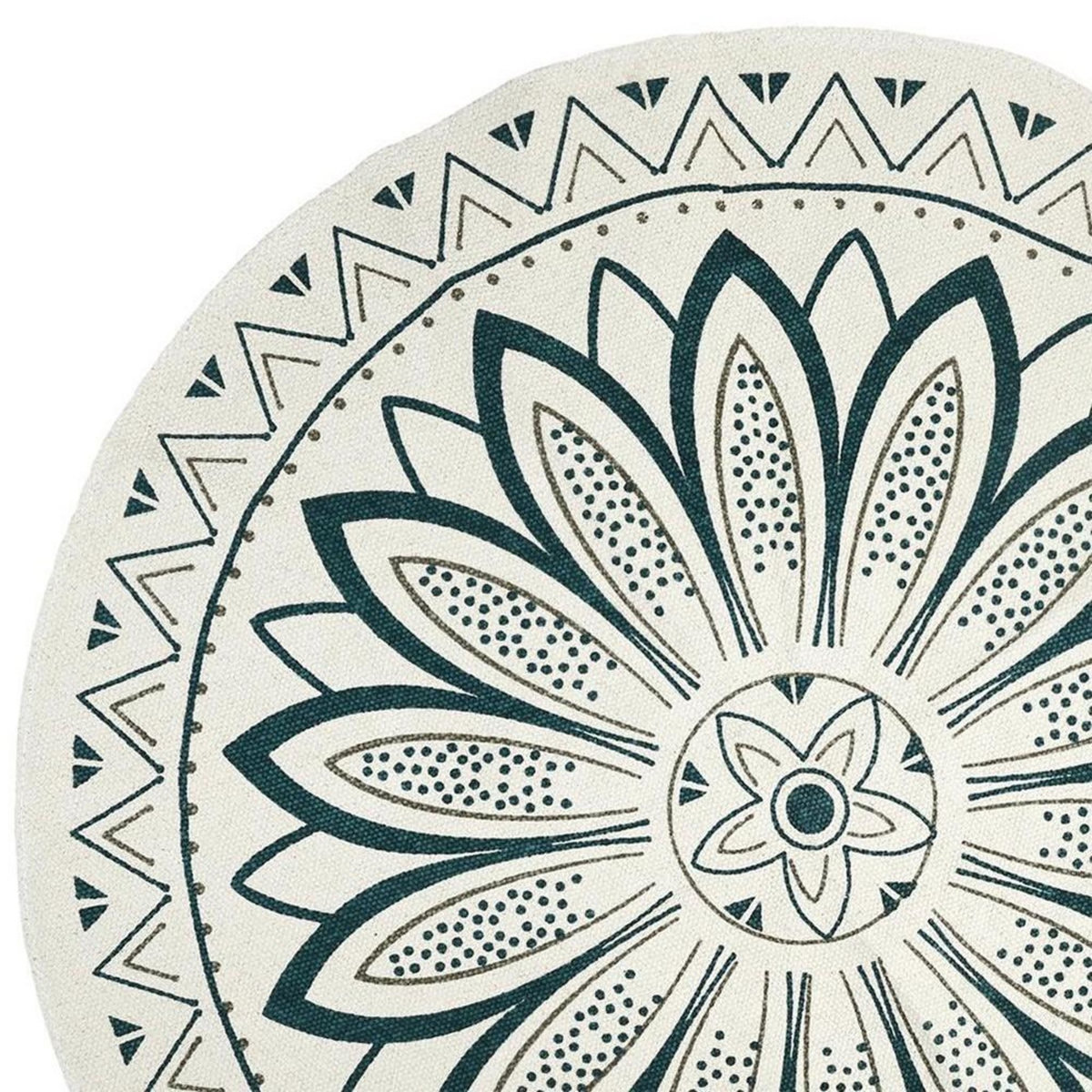The Home Deco Factory Tapis rond imprimé Mandala vert D90