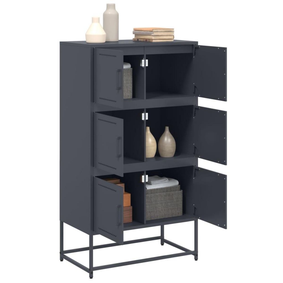 VIDAXL Buffet anthracite 68,5x38,5x123,5 cm acier