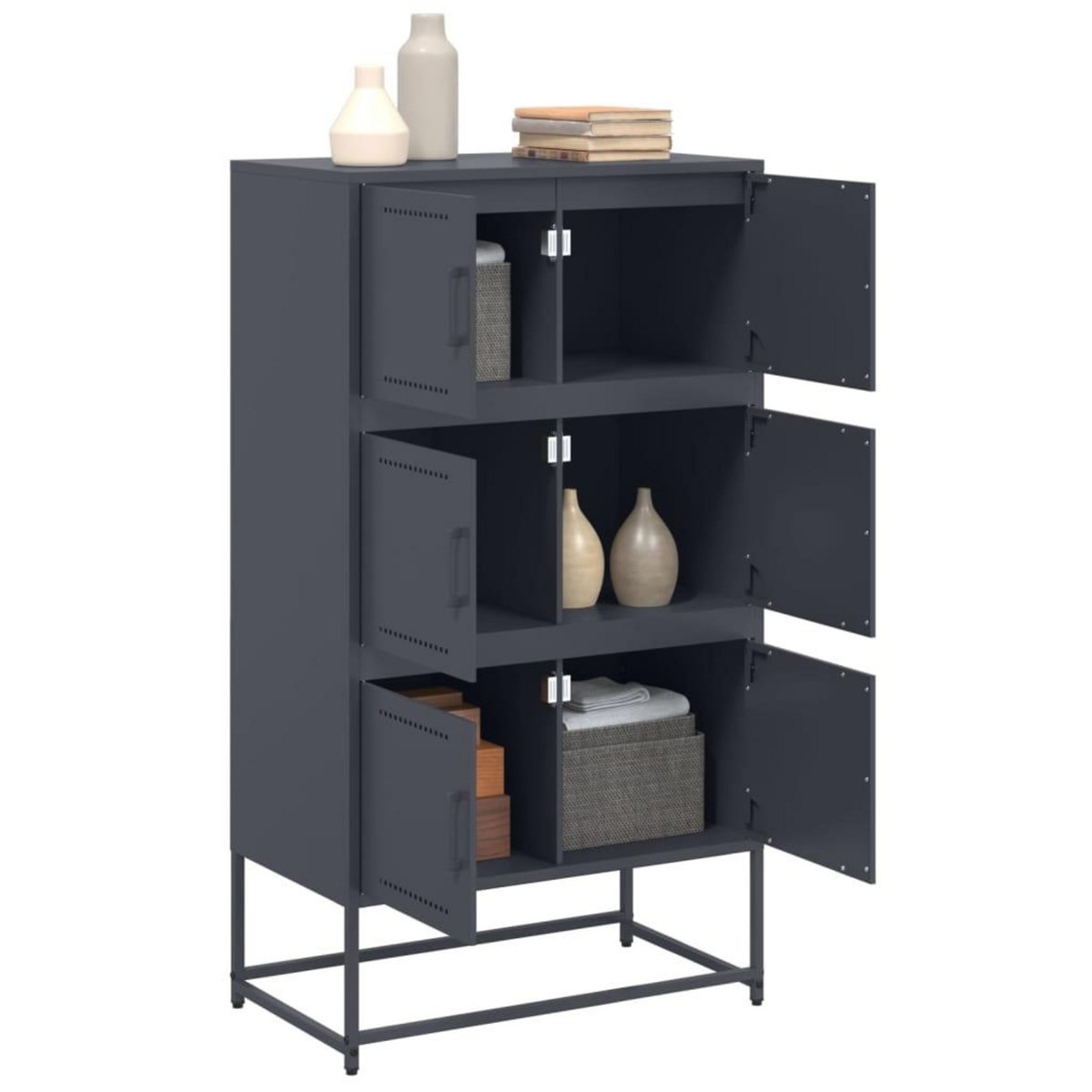 VIDAXL Buffet anthracite 68,5x38,5x123,5 cm acier