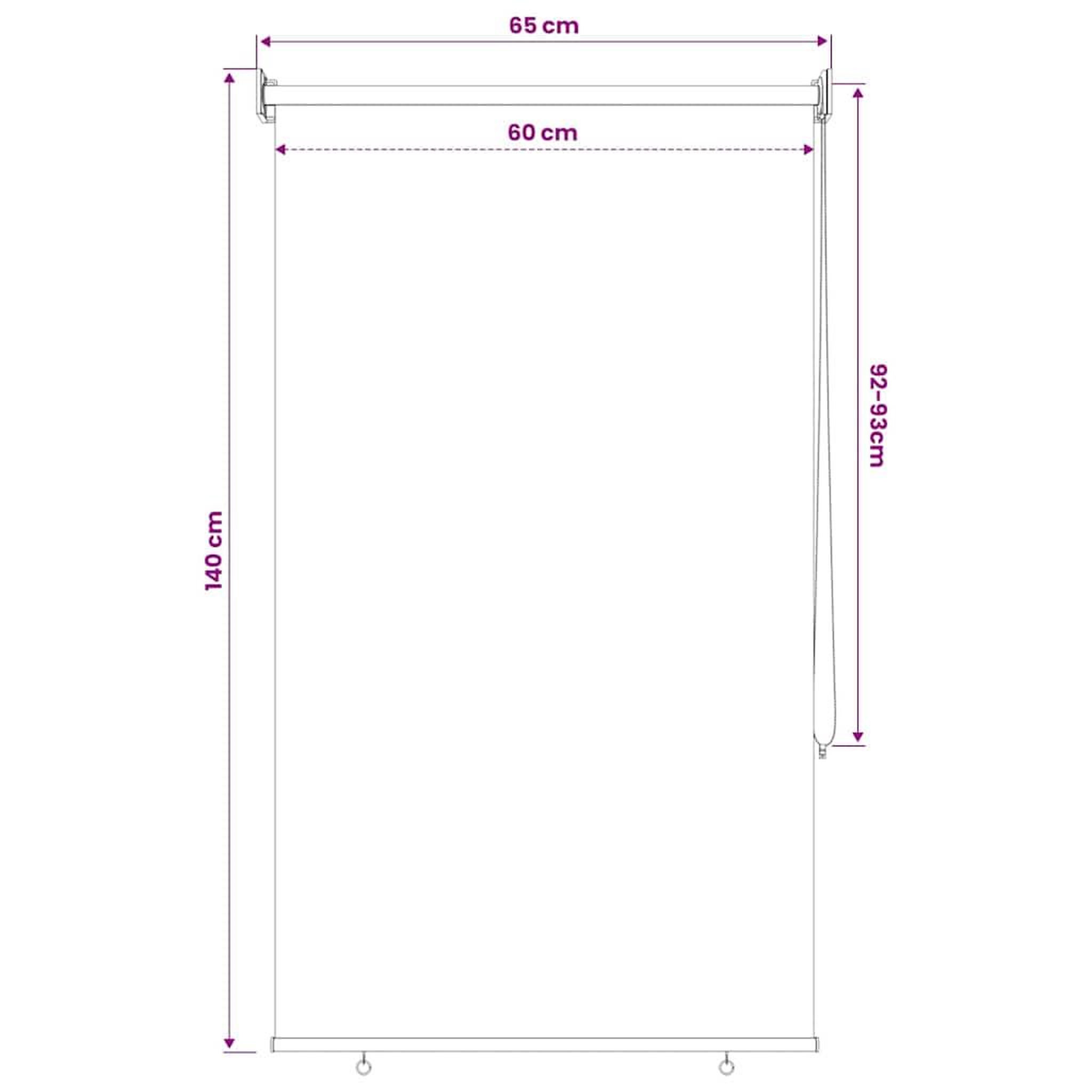Voir la diapositive 6 : VIDAXL Store roulant d'exterieur 65 (l) x 140 (h) cm beige