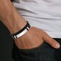 Voir la diapositive 2 : SC CRYSTAL Bracelet homme en silicone et acier inoxydable