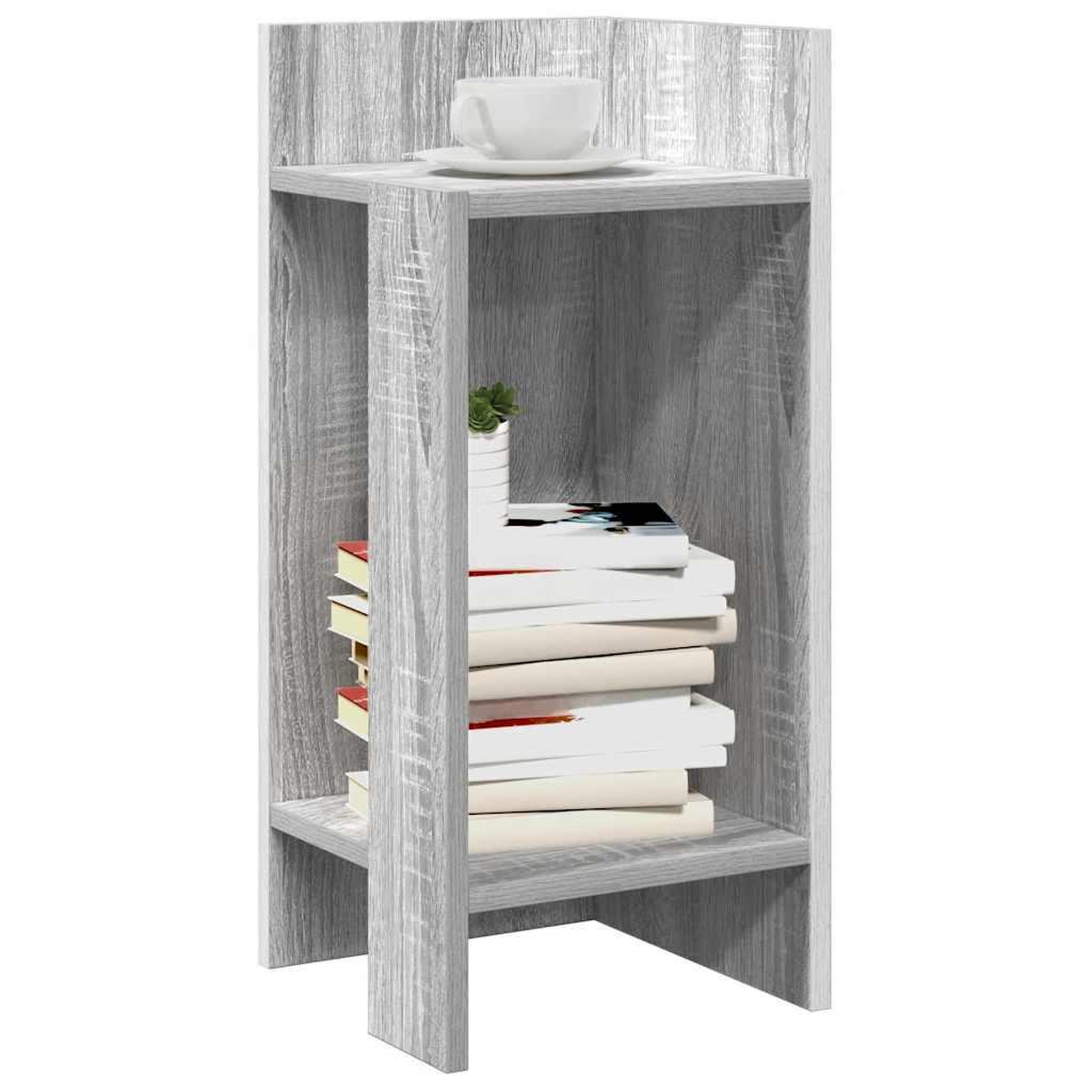 VIDAXL Table d'appoint avec etagere sonoma gris 25,5x27x60 cm