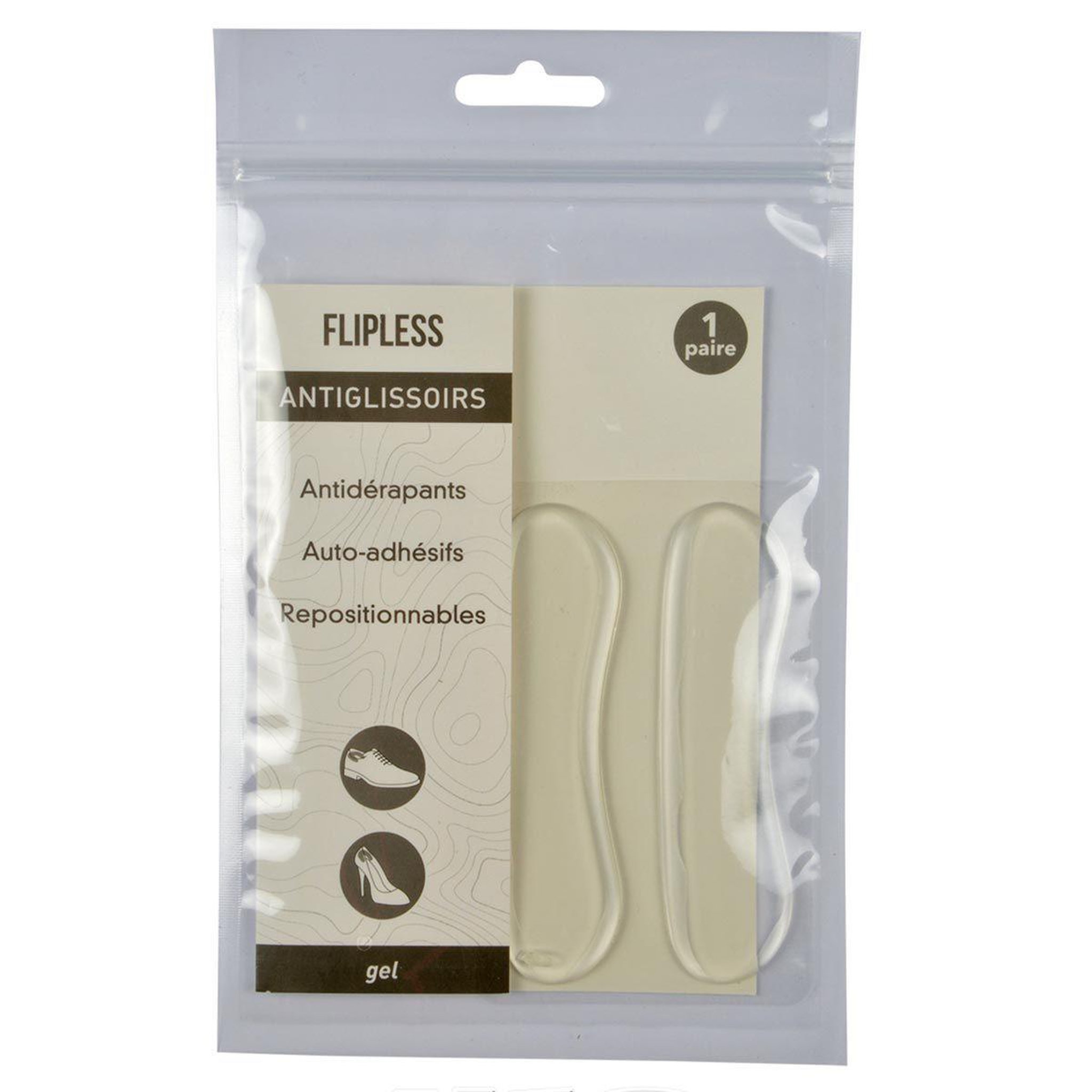 Voir la diapositive 2 : FLIPLESS Lot de 2 antiglissoires  chaussures  transparent