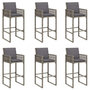 Voir la diapositive 4 : VIDAXL Ensemble de bar de jardin 7 pcs avec coussins gris poly rotin
