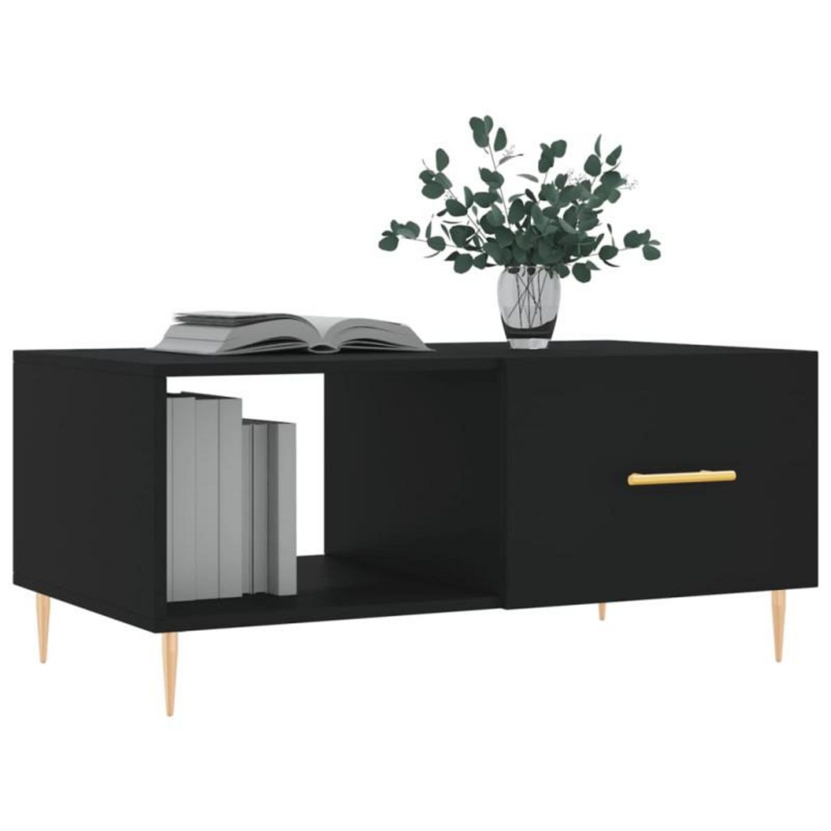 VIDAXL Table basse noir 90x50x40 cm bois d ingénierie