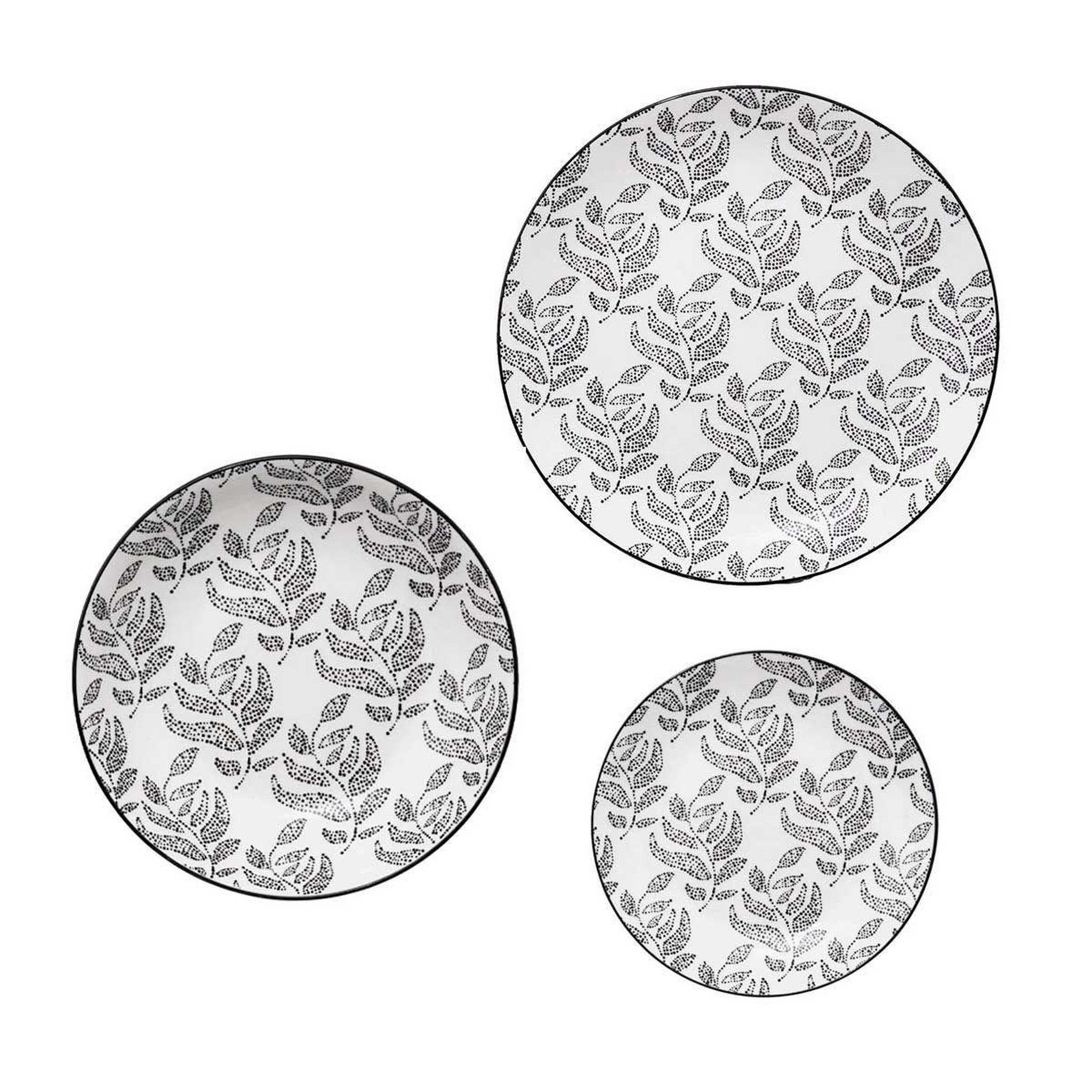 Voir la diapositive 1 : SECRET DE GOURMET Service de table 18 pièces  eva  27cm blanc & noir