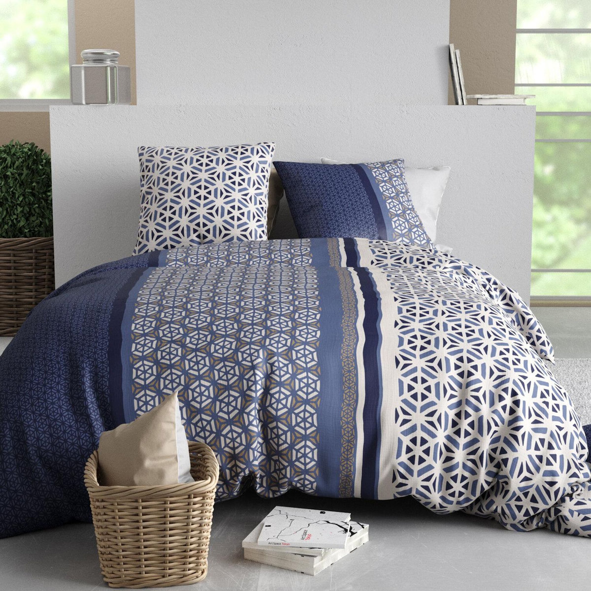 ATELIER DU COTON Parure housse de couette 100% coton 57fils mil