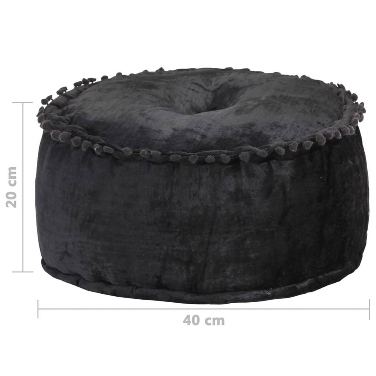 VIDAXL Pouf Rond Velours 40x20 cm Anthracite