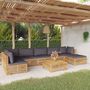 Voir la diapositive 1 : VIDAXL Salon de jardin 8 pcs avec coussins Bois de teck solide