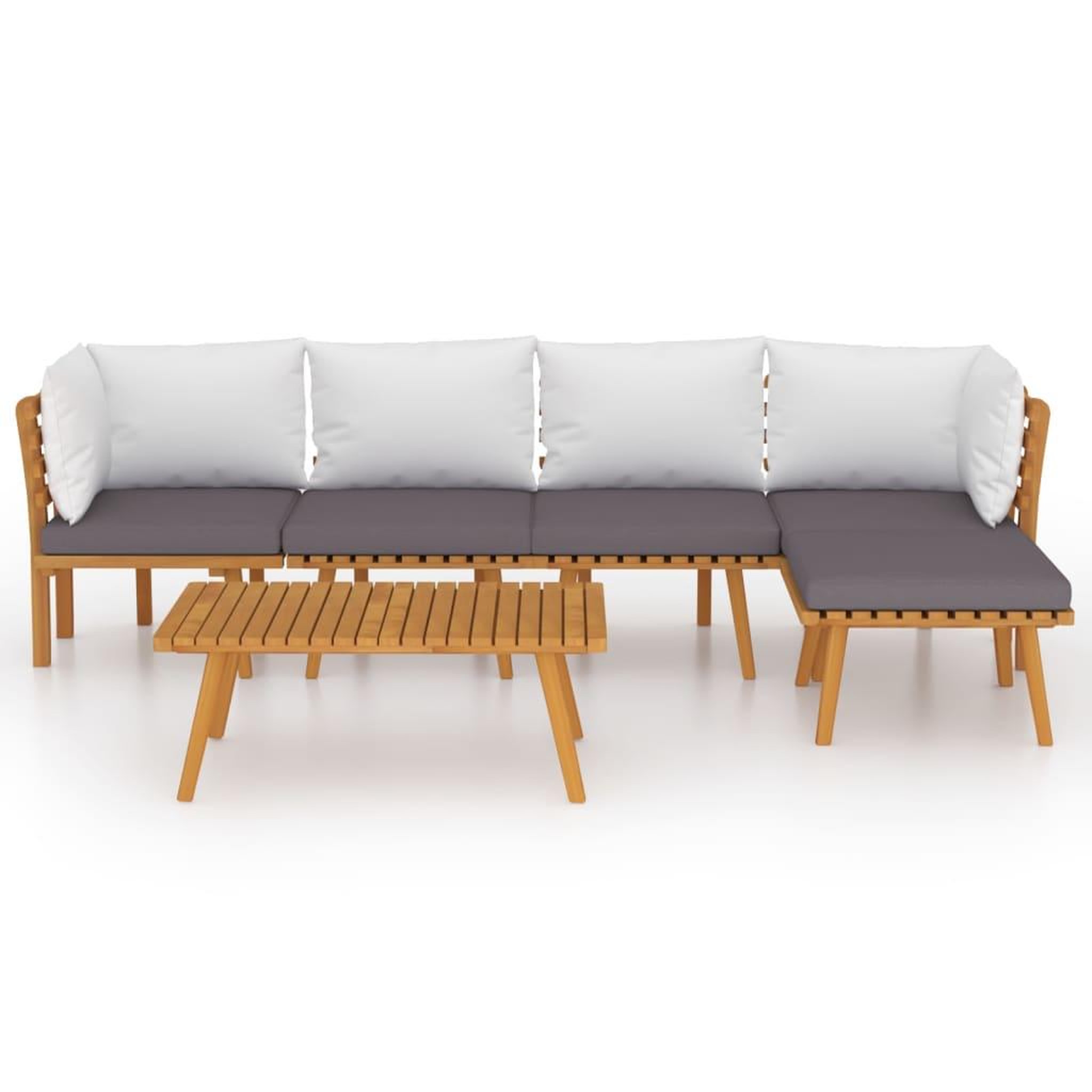 Voir la diapositive 3 : VIDAXL Salon de jardin 6 pcs avec coussins Bois d'acacia solide