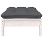 Voir la diapositive 2 : VIDAXL Repose-pied de jardin avec coussin anthracite Bois de pin blanc