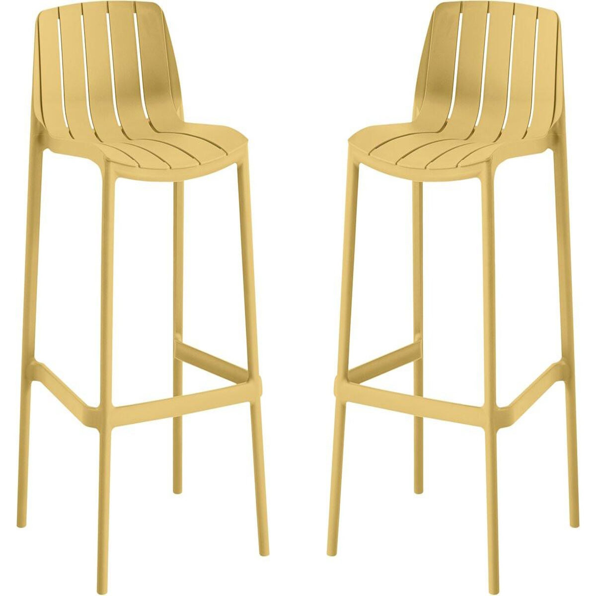 Habitat et Jardin Lot de 2 chaises empilables  Vaena  - Jaune
