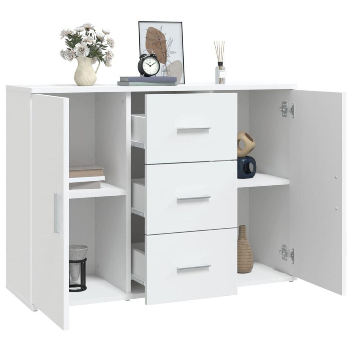 VIDAXL Buffet blanc 91x29,5x65 cm bois d'ingenierie