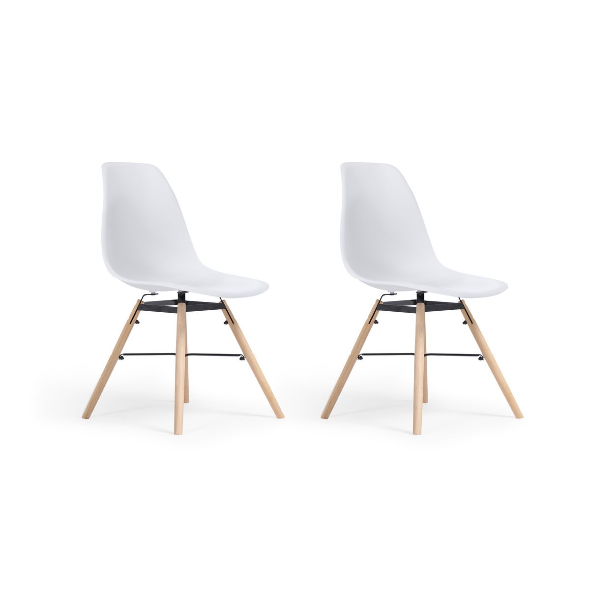 Lot de 2 chaises pieds bois massif NERA