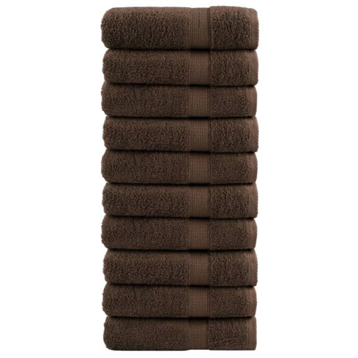 VIDAXL Serviettes de bain de qualité supérieure SOLUND 10 pcs marron