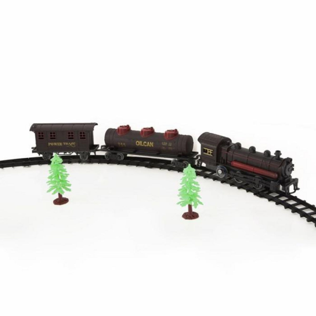 FEERIC LIGHT & CHRISTMAS Train de Noël Électrique  17 Pièces  55cm Gris