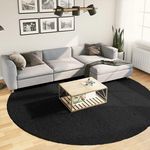 VIDAXL Tapis shaggy PAMPLONA poils longs moderne noir Ø 280 cm