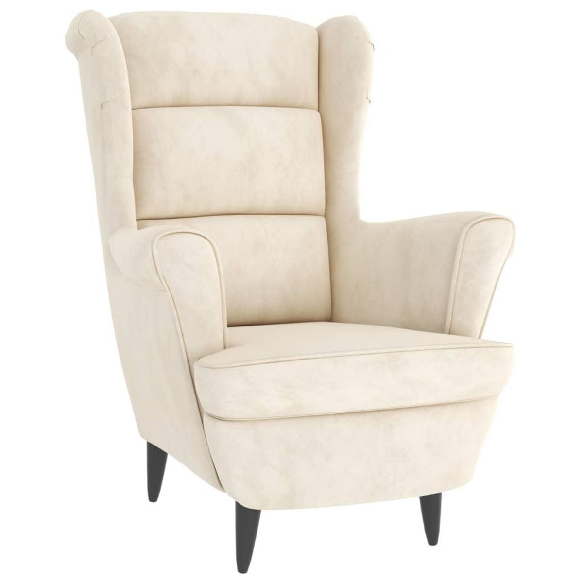 VIDAXL Fauteuil blanc creme velours