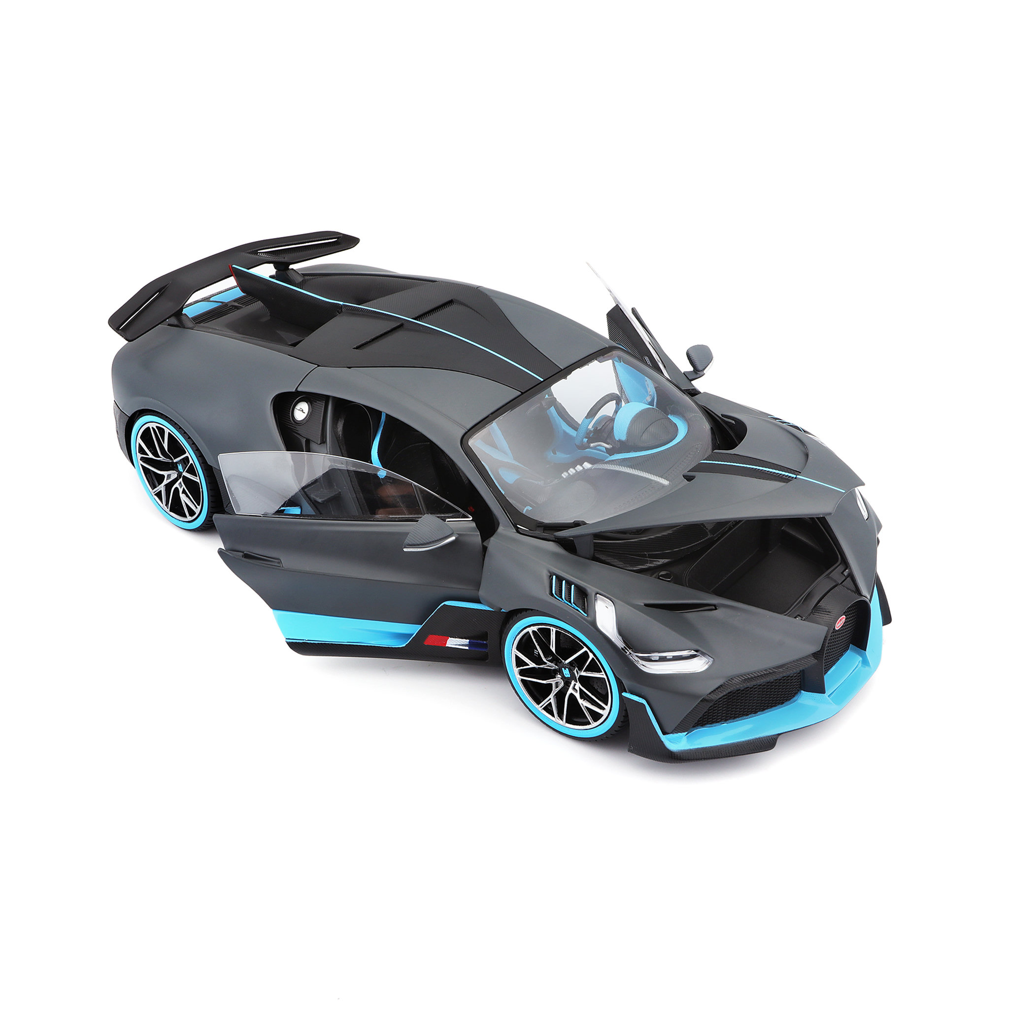 Voir la diapositive 2 : Bburago Bugatti Divo gris bleu 1/18e