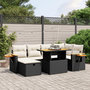 Voir la diapositive 1 : VIDAXL Salon de jardin 7 pcs avec coussins noir resine tressee