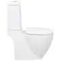 VIDAXL Toilette en ceramique ecoulement d'eau a l'arriere blanc