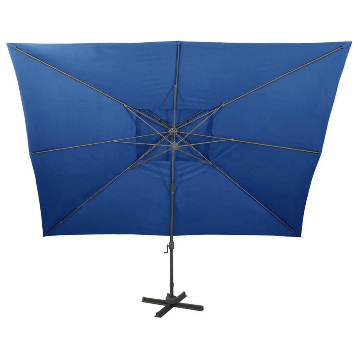VIDAXL Parasol de jardin en porte-a-faux avec double toit bleu azure
