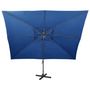Voir la diapositive 3 : VIDAXL Parasol de jardin en porte-a-faux avec double toit bleu azure