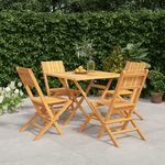 VIDAXL Ensemble a manger de jardin 5 pcs Bois de teck massif