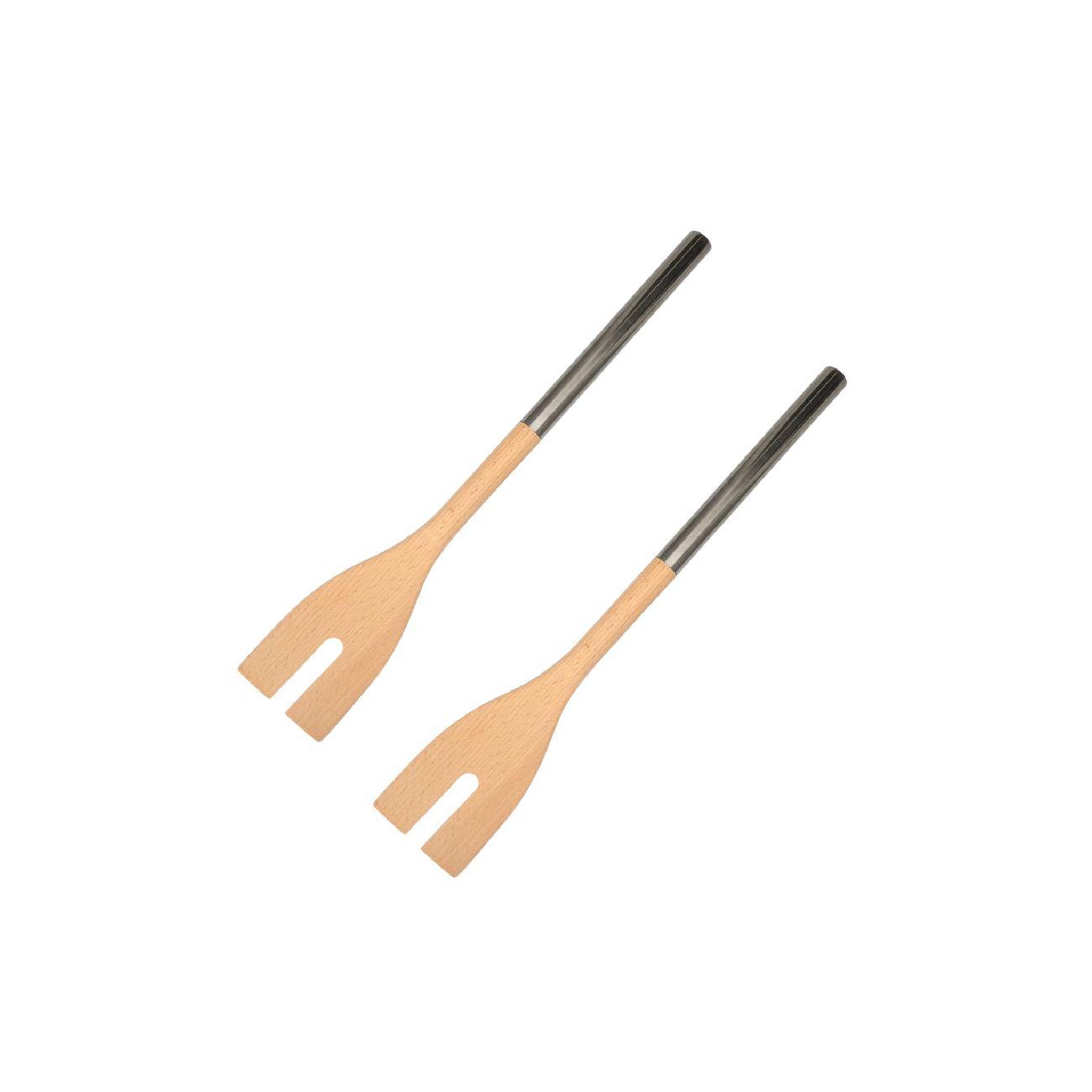 Fackelmann Set de 2 ustensiles de cuisine couverts à salade bois fackelmann boisselerie