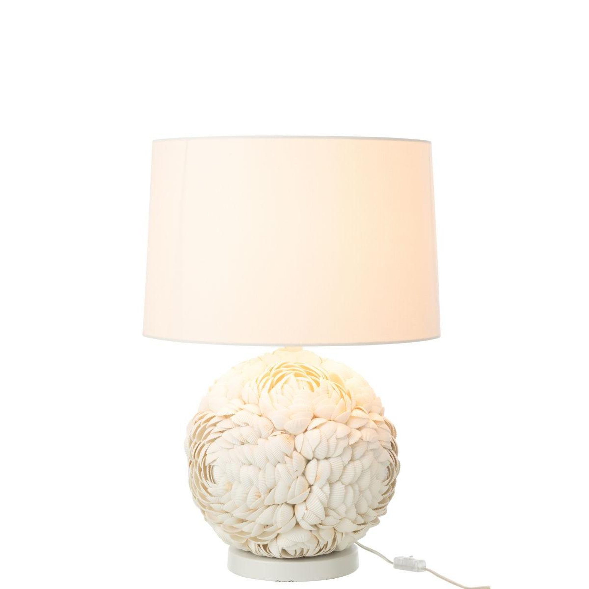 Voir la diapositive 2 : J-LINE Lampe à poser coquillage  beach  59cm blanc