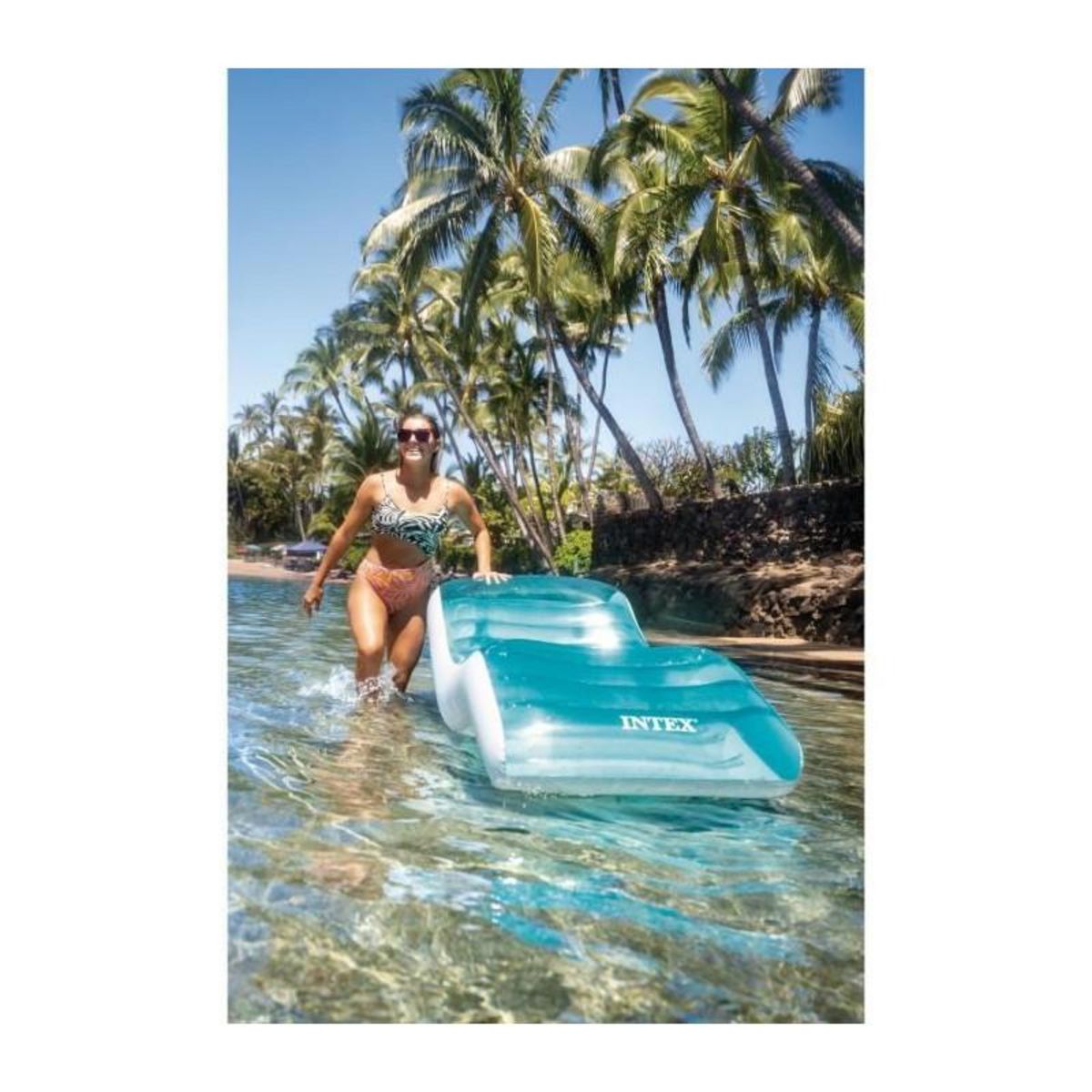 Paris Prix Matelas Gonflable Lounge  Lagon  191cm Bleu