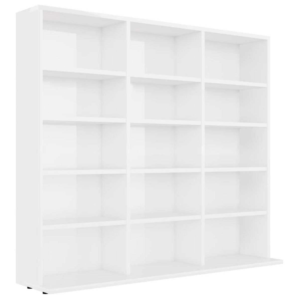 VIDAXL Armoire a CD Blanc brillant 102x23x89,5 cm Bois d'ingenierie