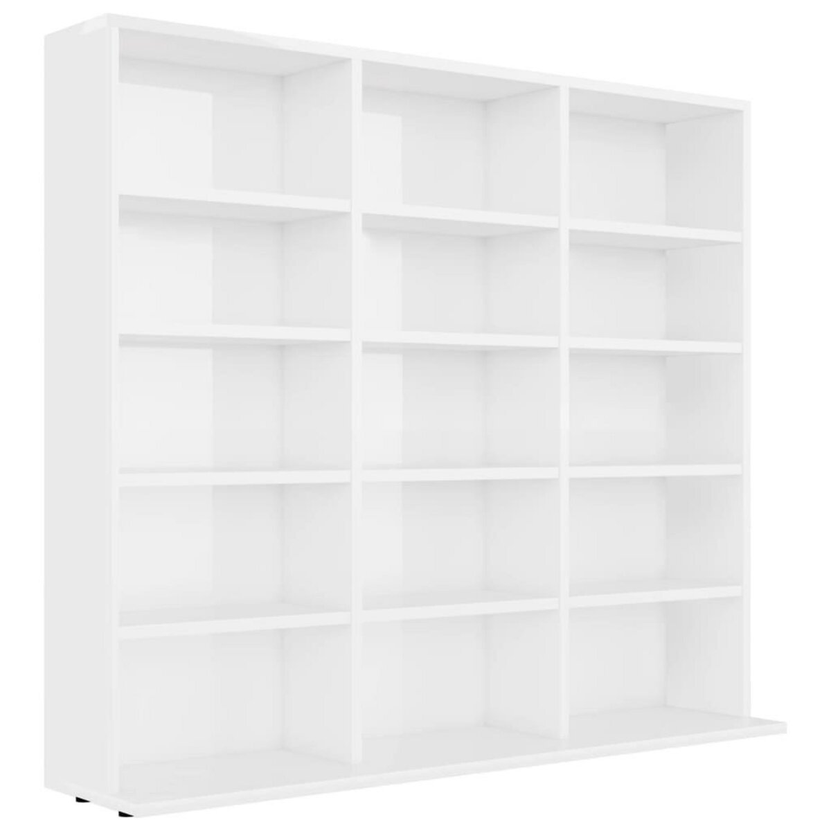 VIDAXL Armoire a CD Blanc brillant 102x23x89,5 cm Bois d'ingenierie