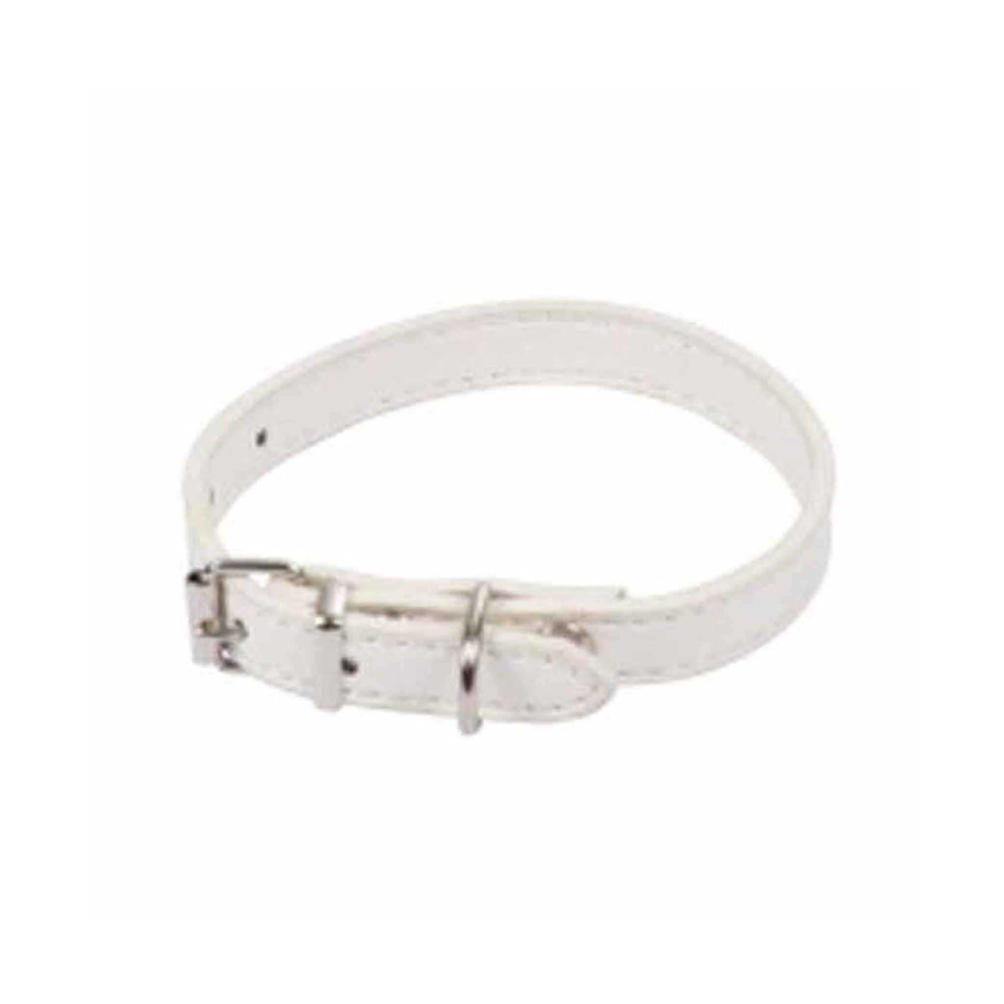 LOVE STORY Collier pour chien  design uni  30cm blanc