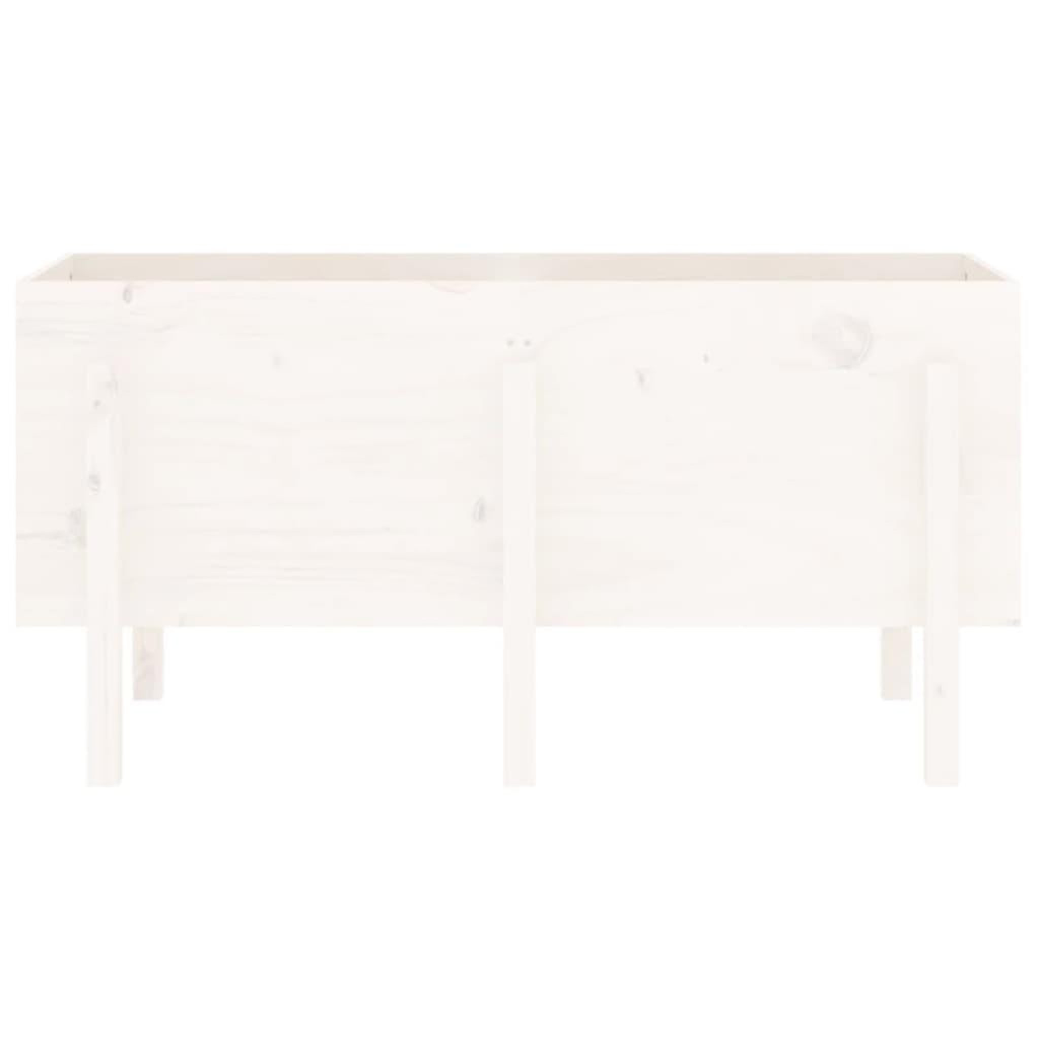 Voir la diapositive 5 : VIDAXL Lit sureleve de jardin blanc 121x50x57 cm bois de pin massif