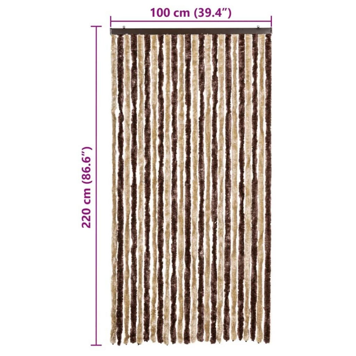 VIDAXL Moustiquaire Beige et marron clair 100x220 cm Chenille