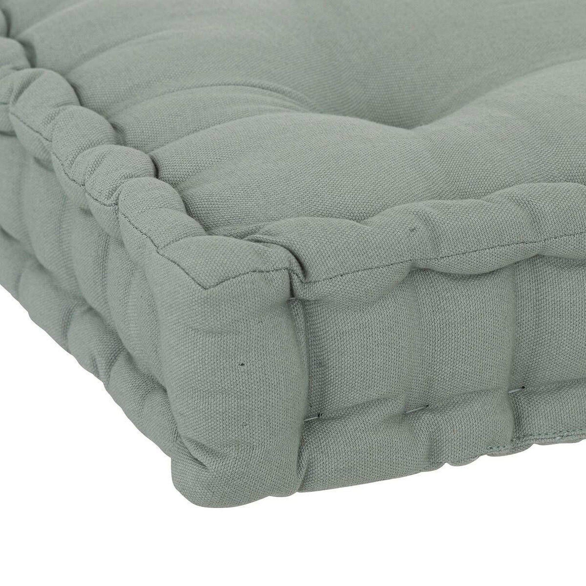 Voir la diapositive 3 : ATMOSPHERA Coussin de sol  dorian  40x40cm vert céladon
