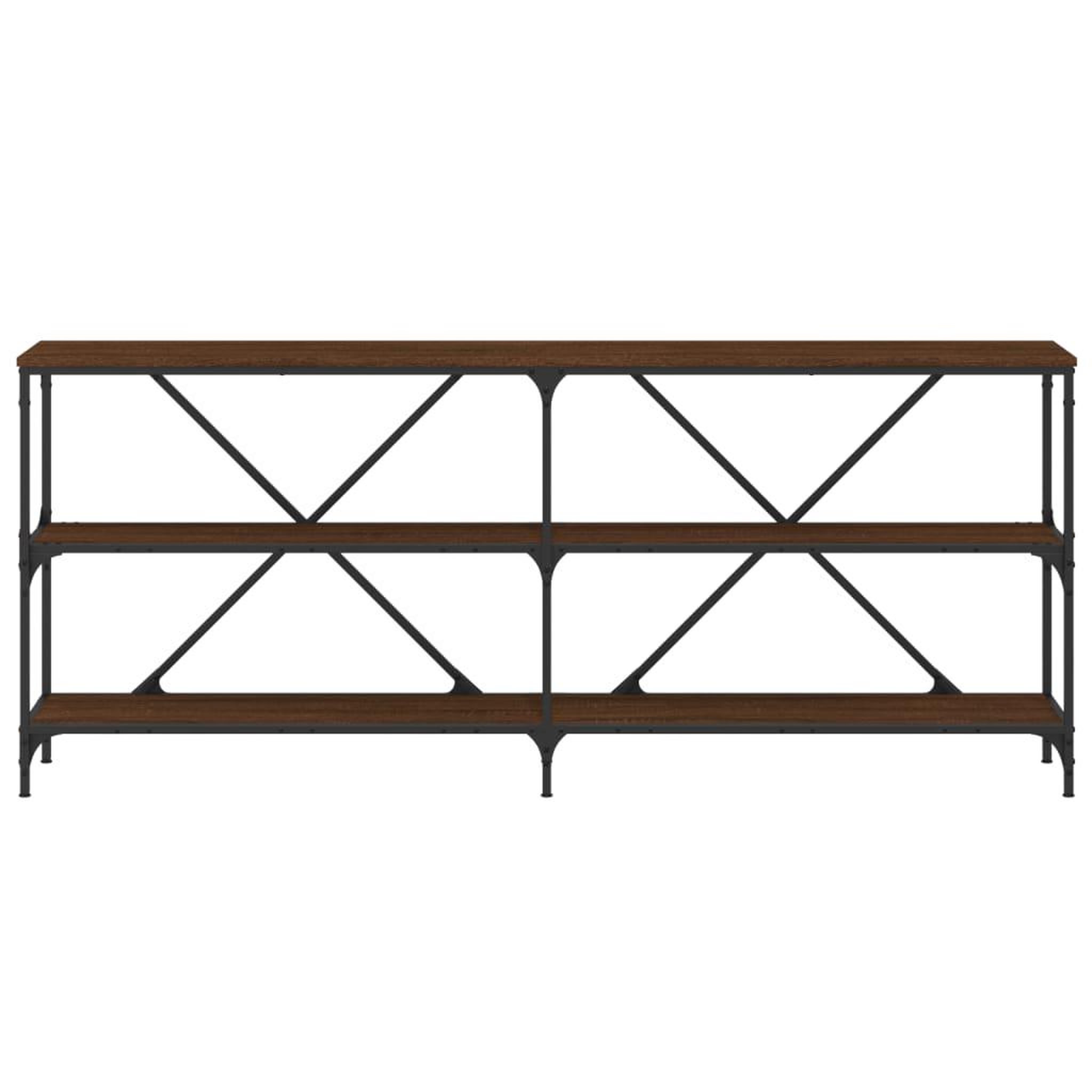 Voir la diapositive 4 : VIDAXL Table console chene marron 180x30x75 bois d'ingenierie et fer