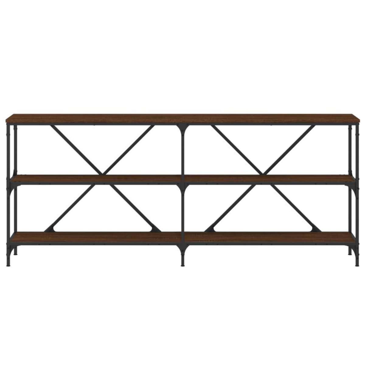 VIDAXL Table console chene marron 180x30x75 bois d'ingenierie et fer