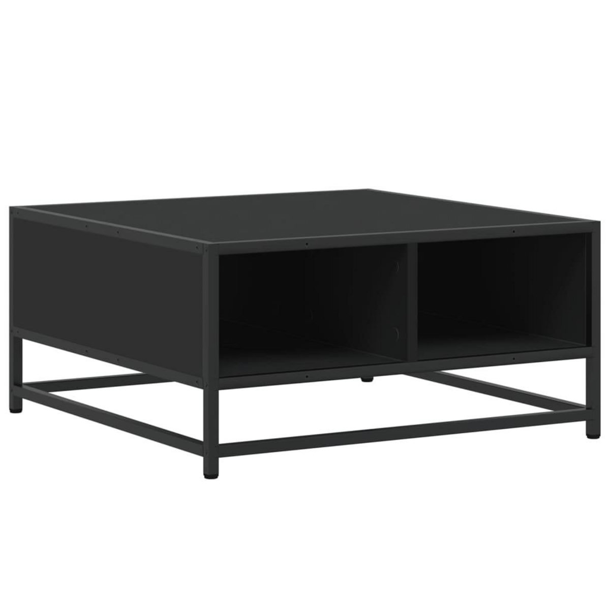 VIDAXL Table basse noir 60,5x60,5x30 cm bois d'ingenierie et metal
