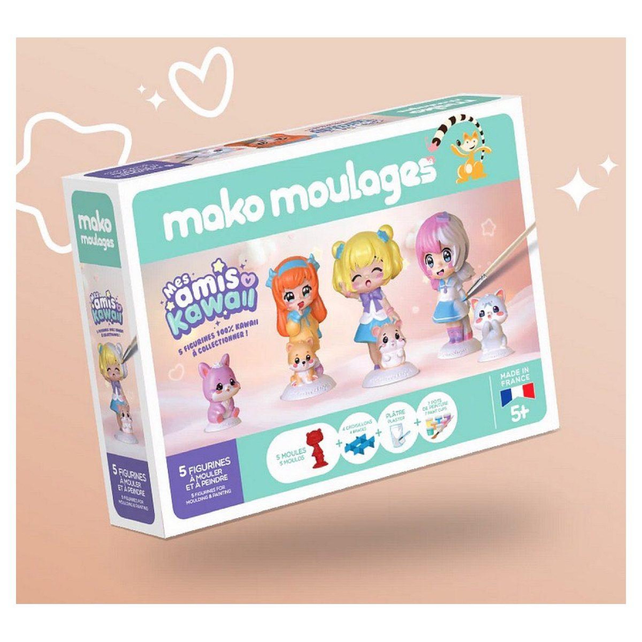 Voir la diapositive 2 : Mako Creations Coffret mako moulages - mes amis kawaii 5 moules