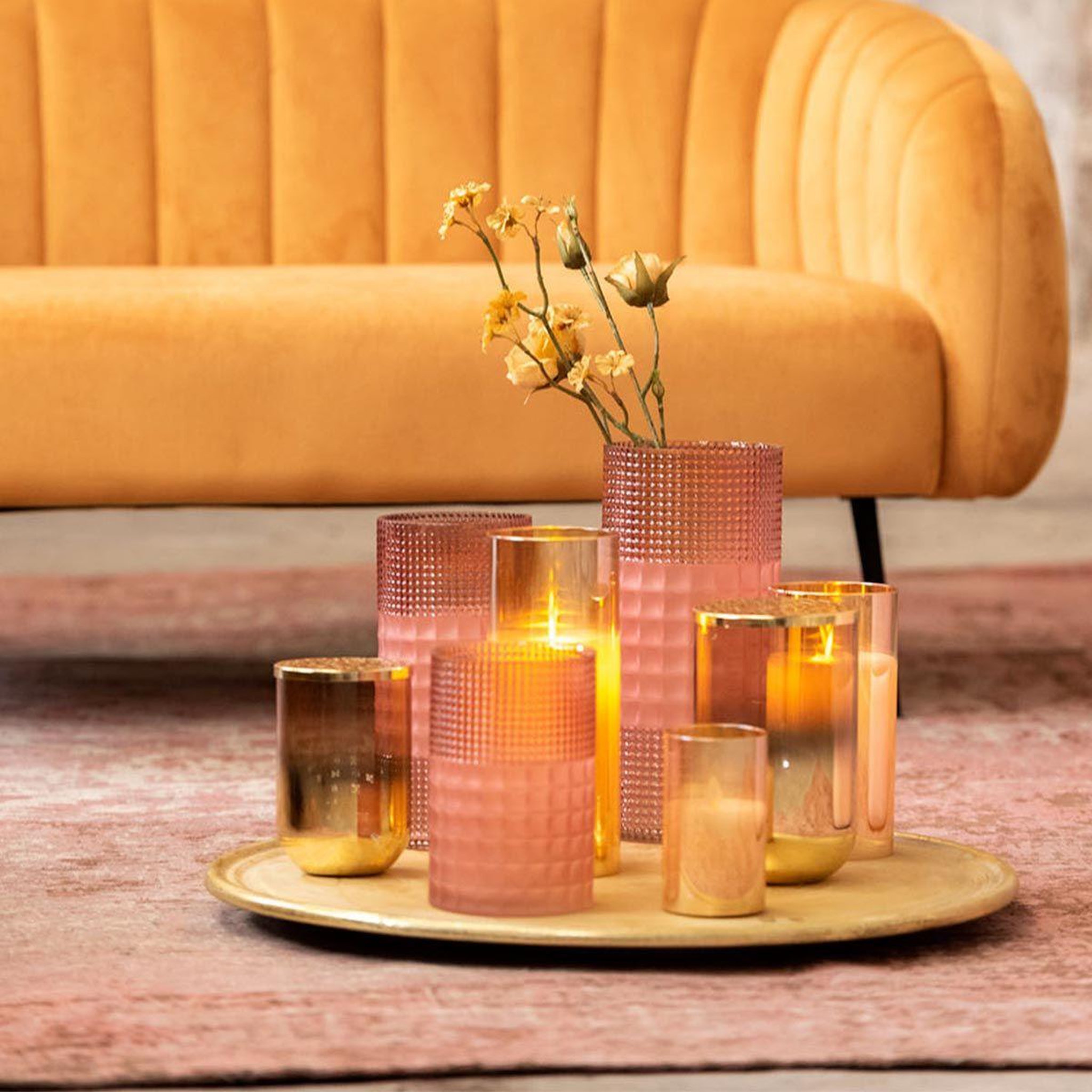 Voir la diapositive 4 : J-LINE Lampe à poser en verre led  bright  20cm or